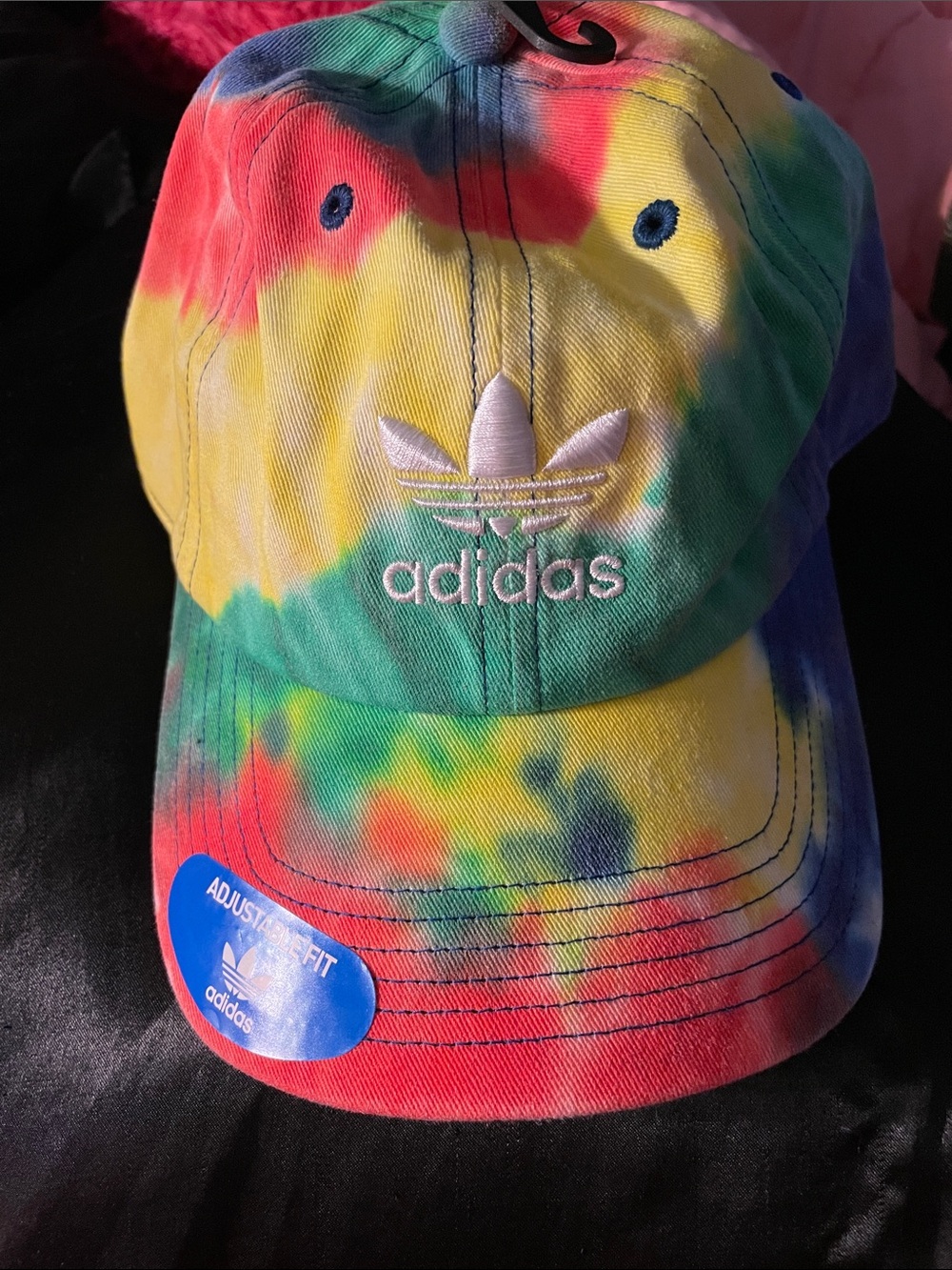 adidas Tie-Dye Trefoil Cap - Yellow, Green, Red, Blue, Purple